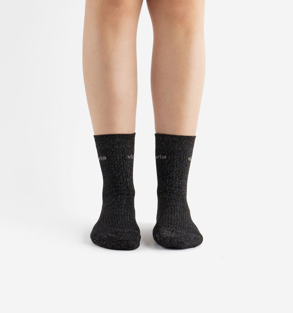 V 9125132 lurex socks black