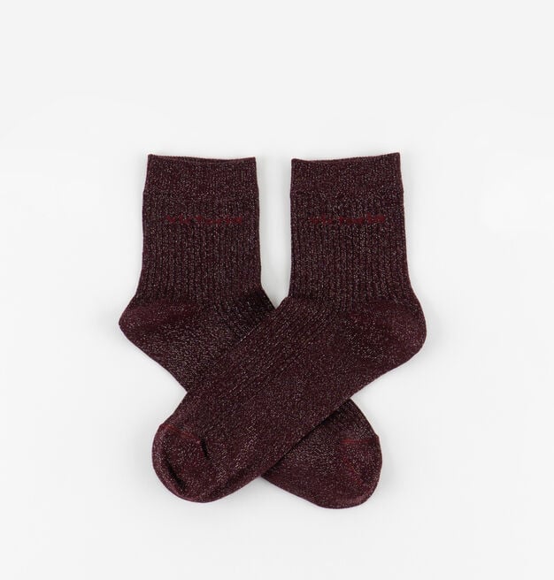 V 9125132 lurex socks burdeos