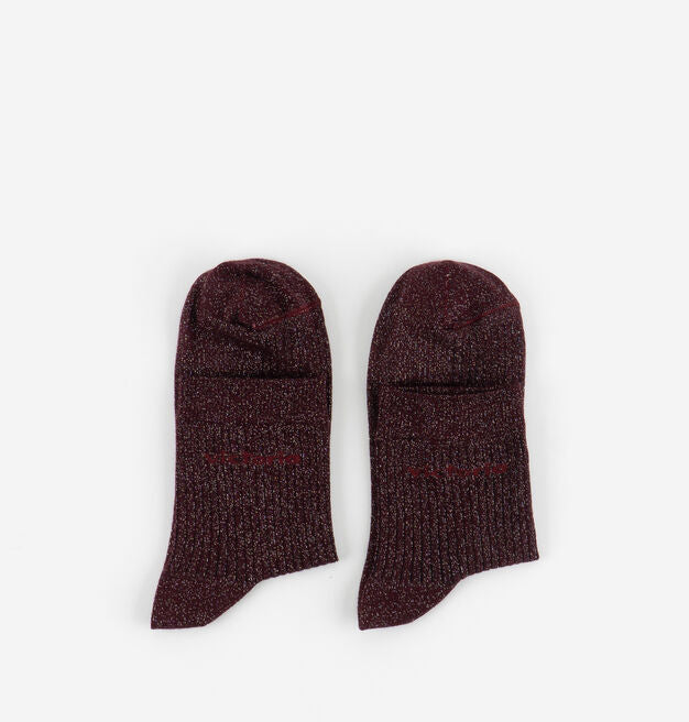 V 9125132 lurex socks burdeos
