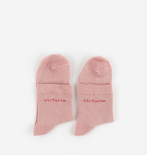 V 9125132 lurex socks pink