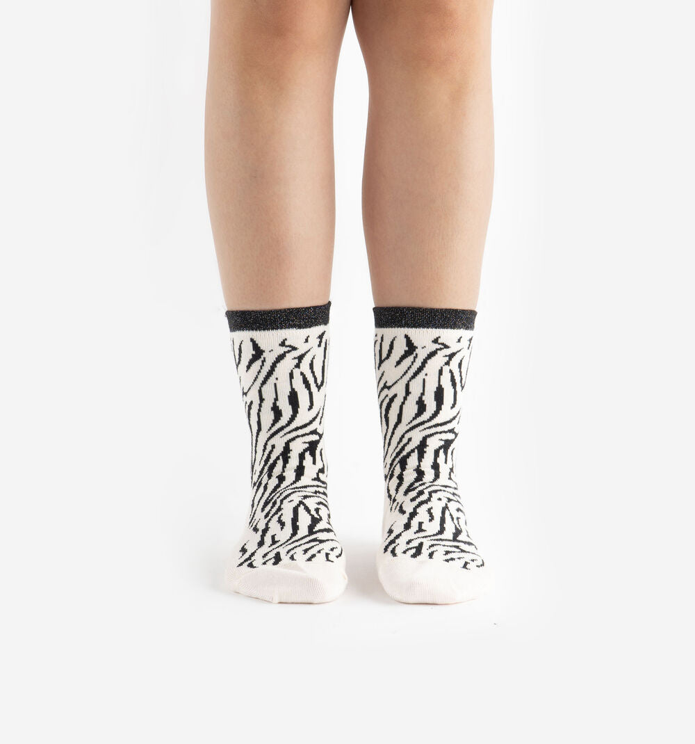 V 9125134 zebra pattern socks black