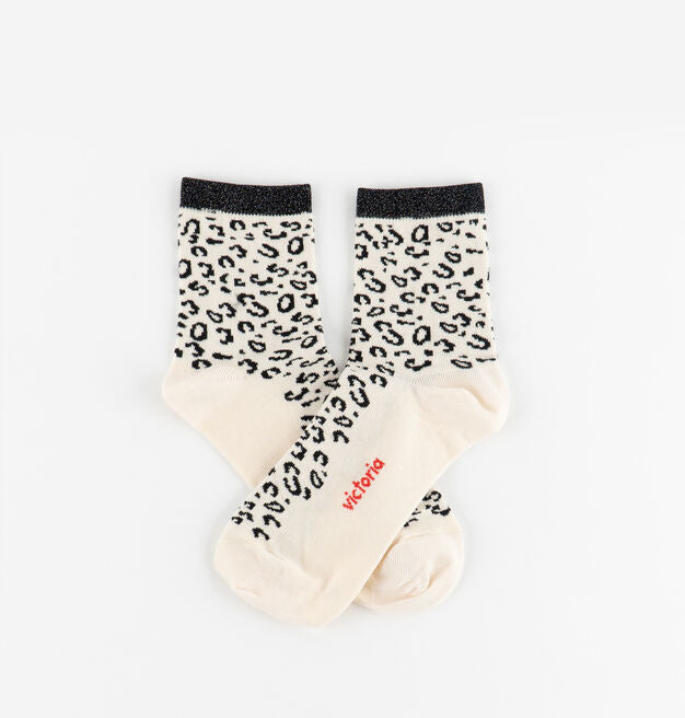 V 9125135 leopard pattern socks black