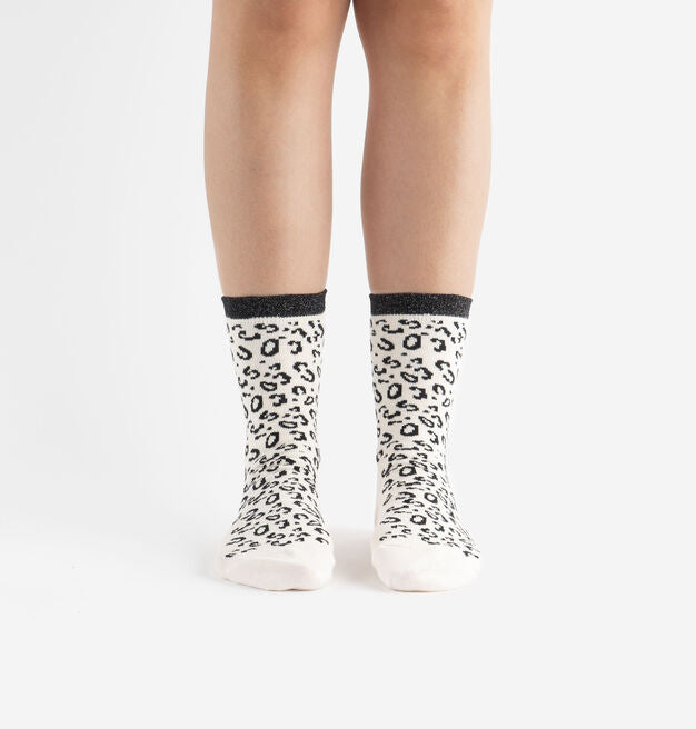 V 9125135 leopard pattern socks black