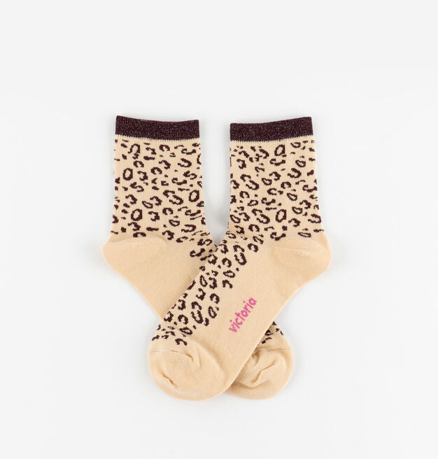 V 9125135 leopard pattern socks burdeos