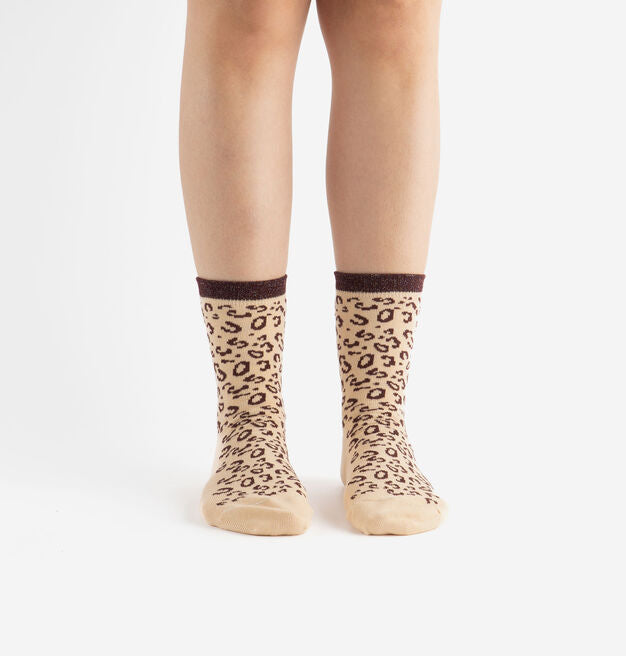 V 9125135 leopard pattern socks burdeos