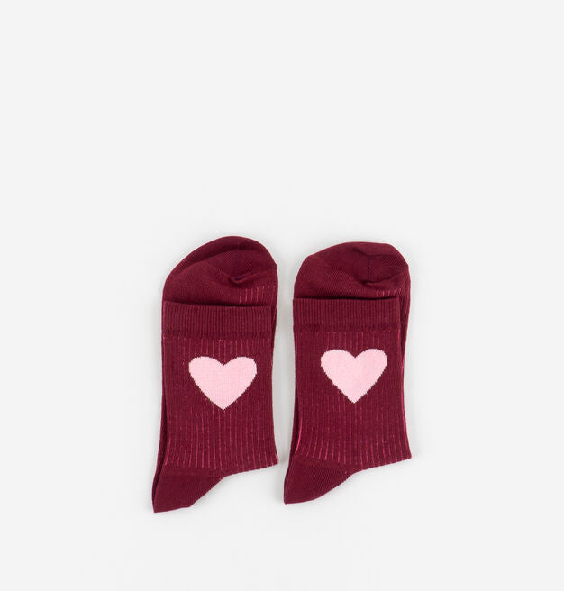 V 9125136 heart sock burdeos