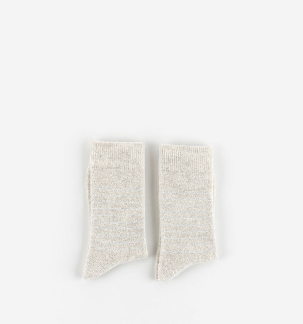 V 9125140 cashmere lurex socks grey
