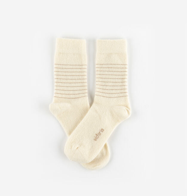 V 9125140 cashmere lurex socks cream