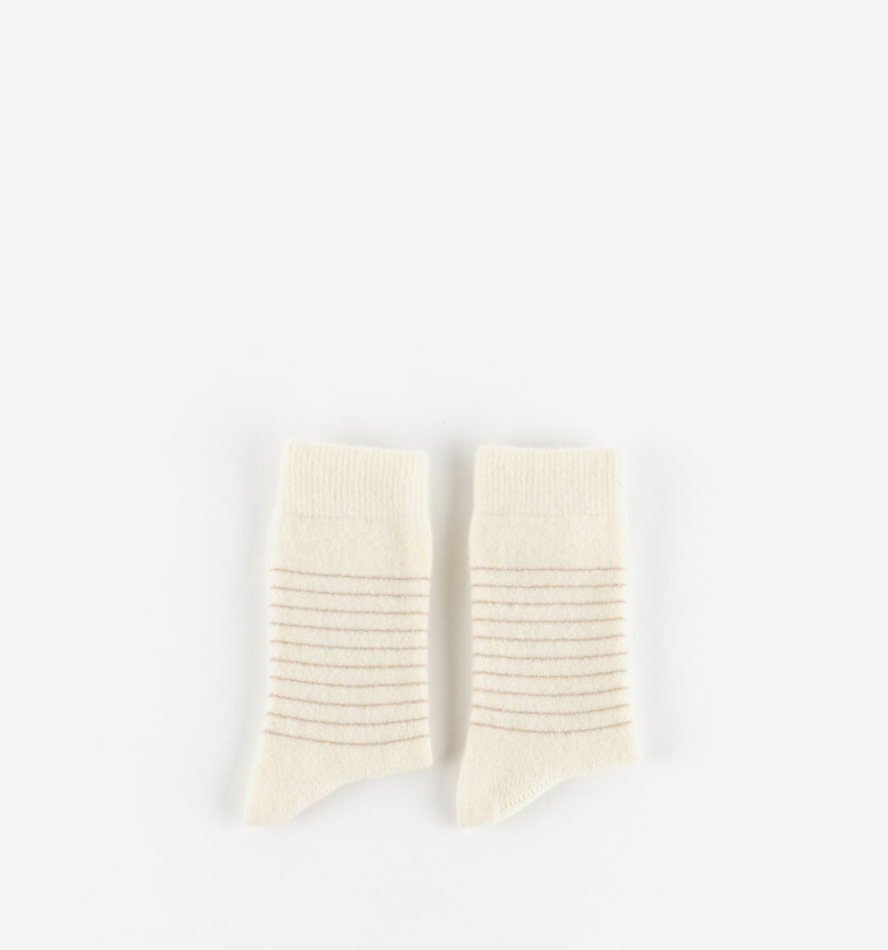 V 9125140 cashmere lurex socks cream