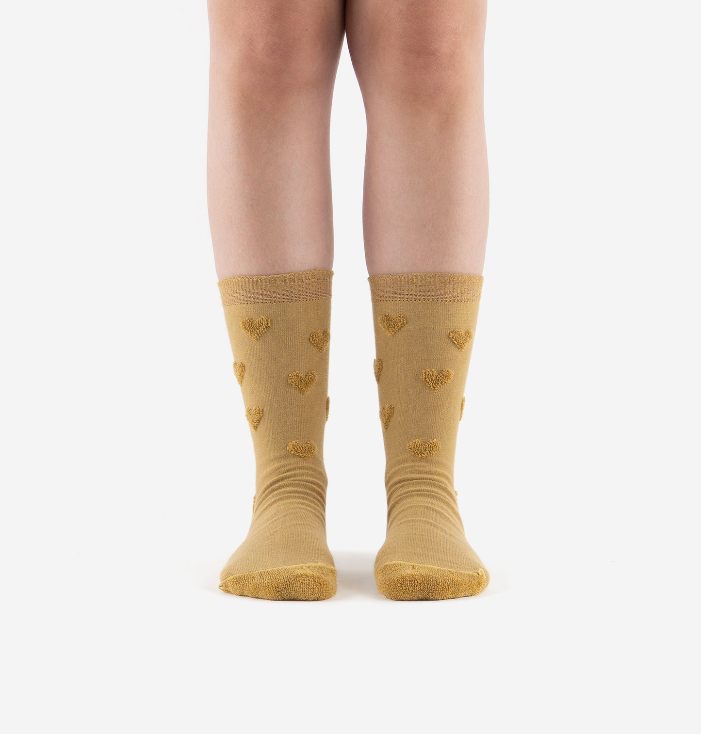 V 9126033 heart detail socks mustard