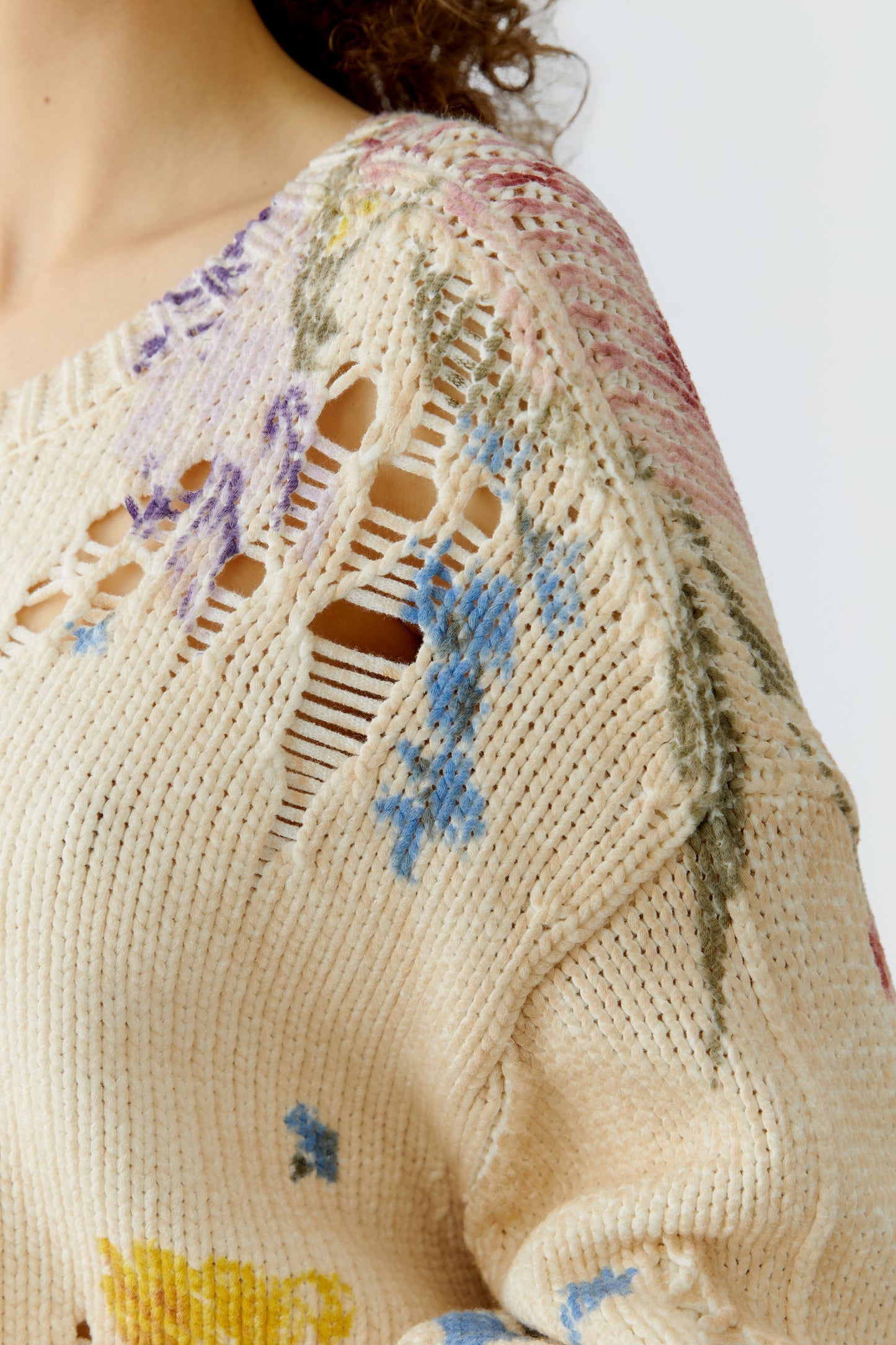 O 96776 Flower print relaxed cotton jumper
