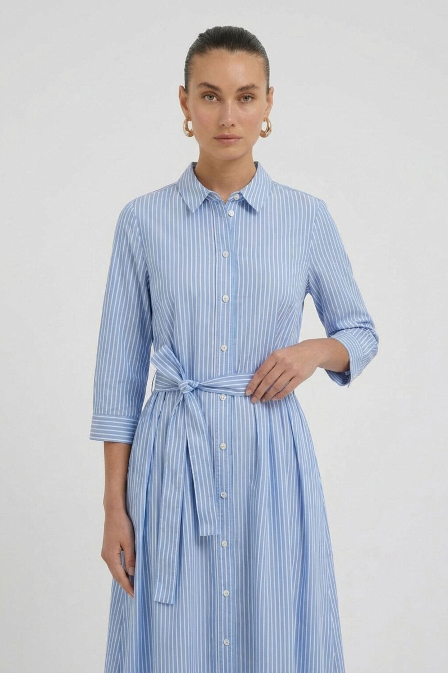 O 98845 Stripe cotton button through dress
