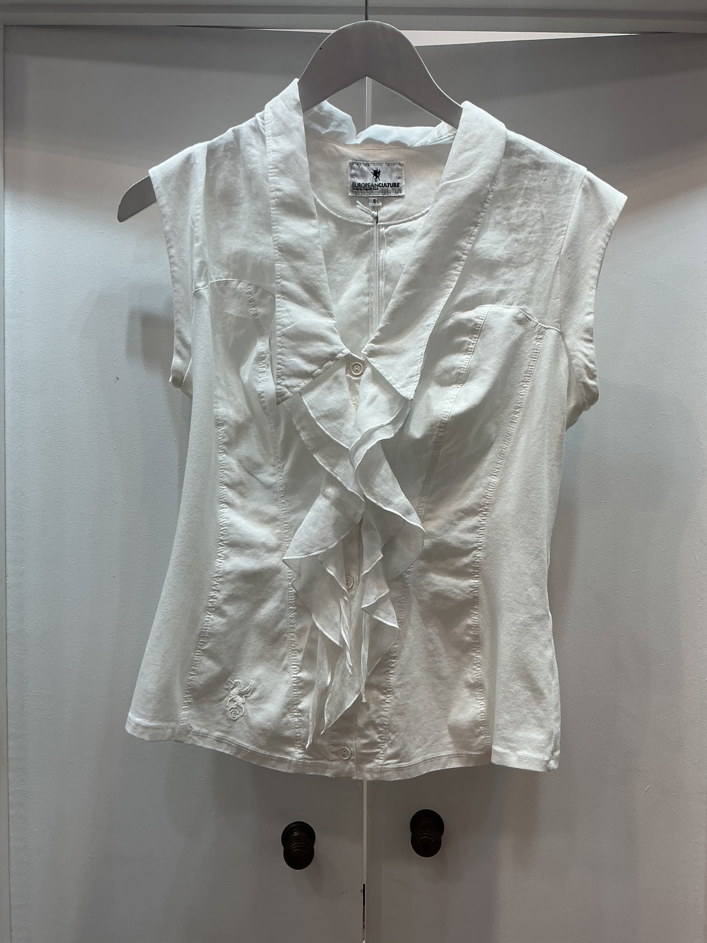 Ec 661U6700 S/S Frill front basque blouse