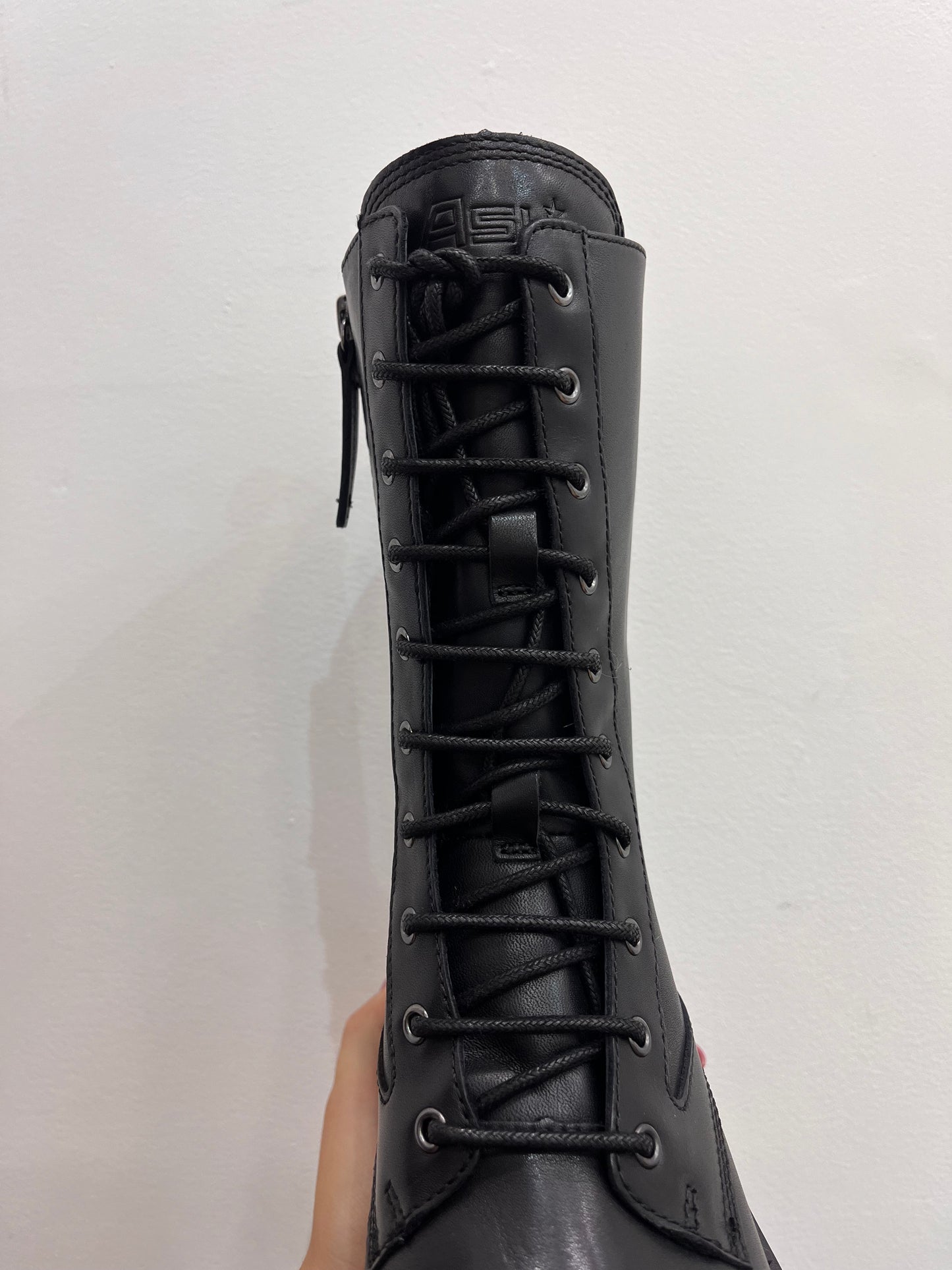 A Marlin lace up zipped boot