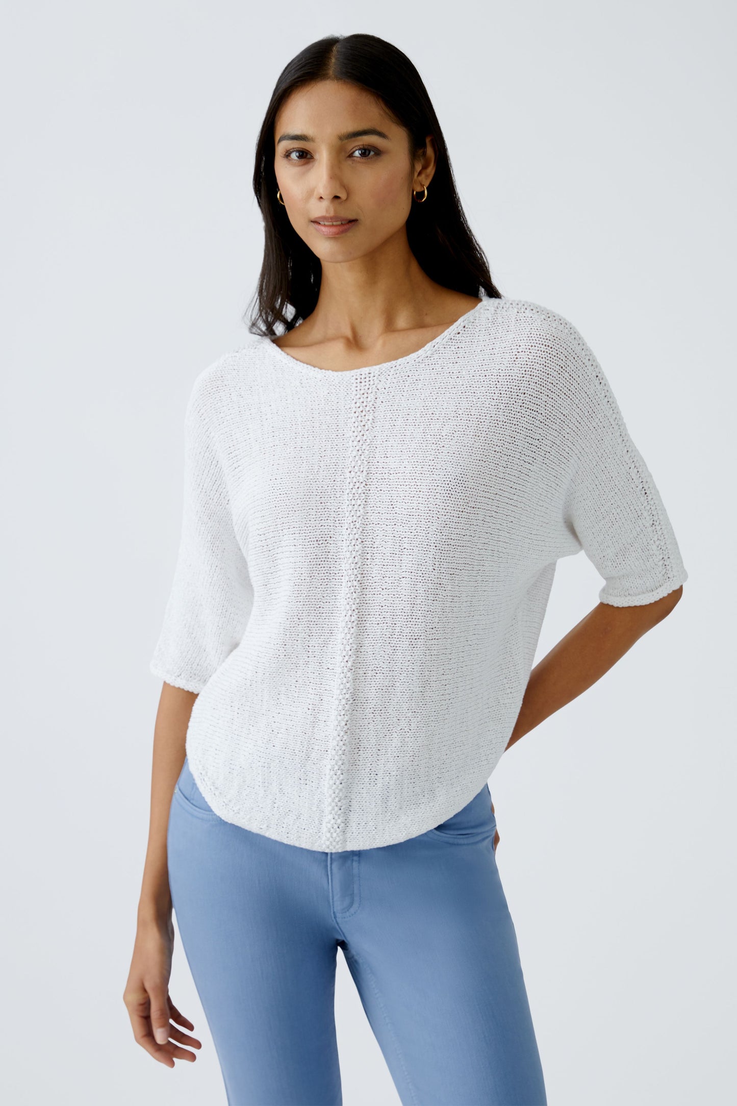 O 92981 Tape yarn cotton 3/4 sleeve jumper