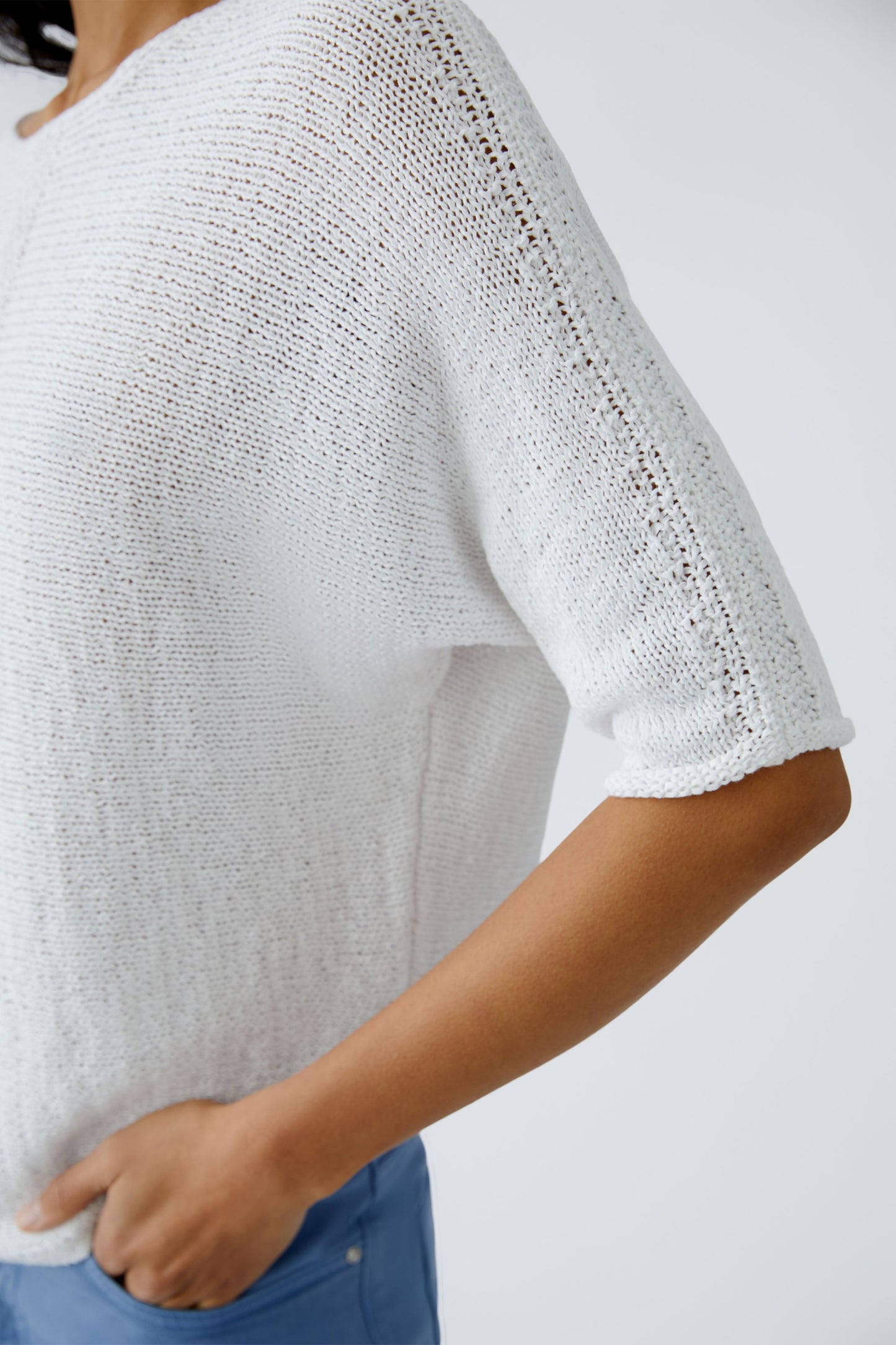 O 92981 Tape yarn cotton 3/4 sleeve jumper