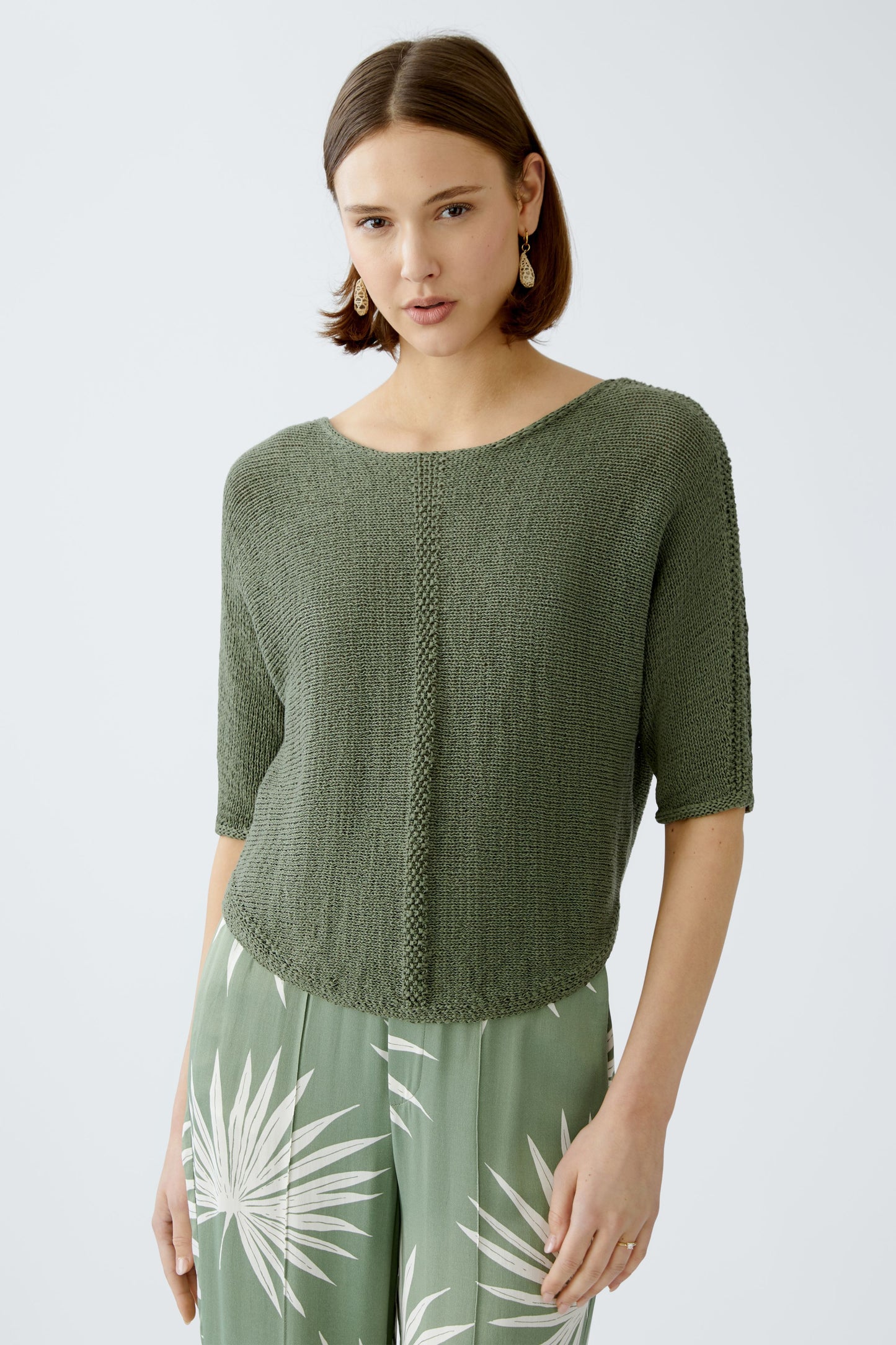 O 92981 Tape yarn cotton 3/4 sleeve jumper