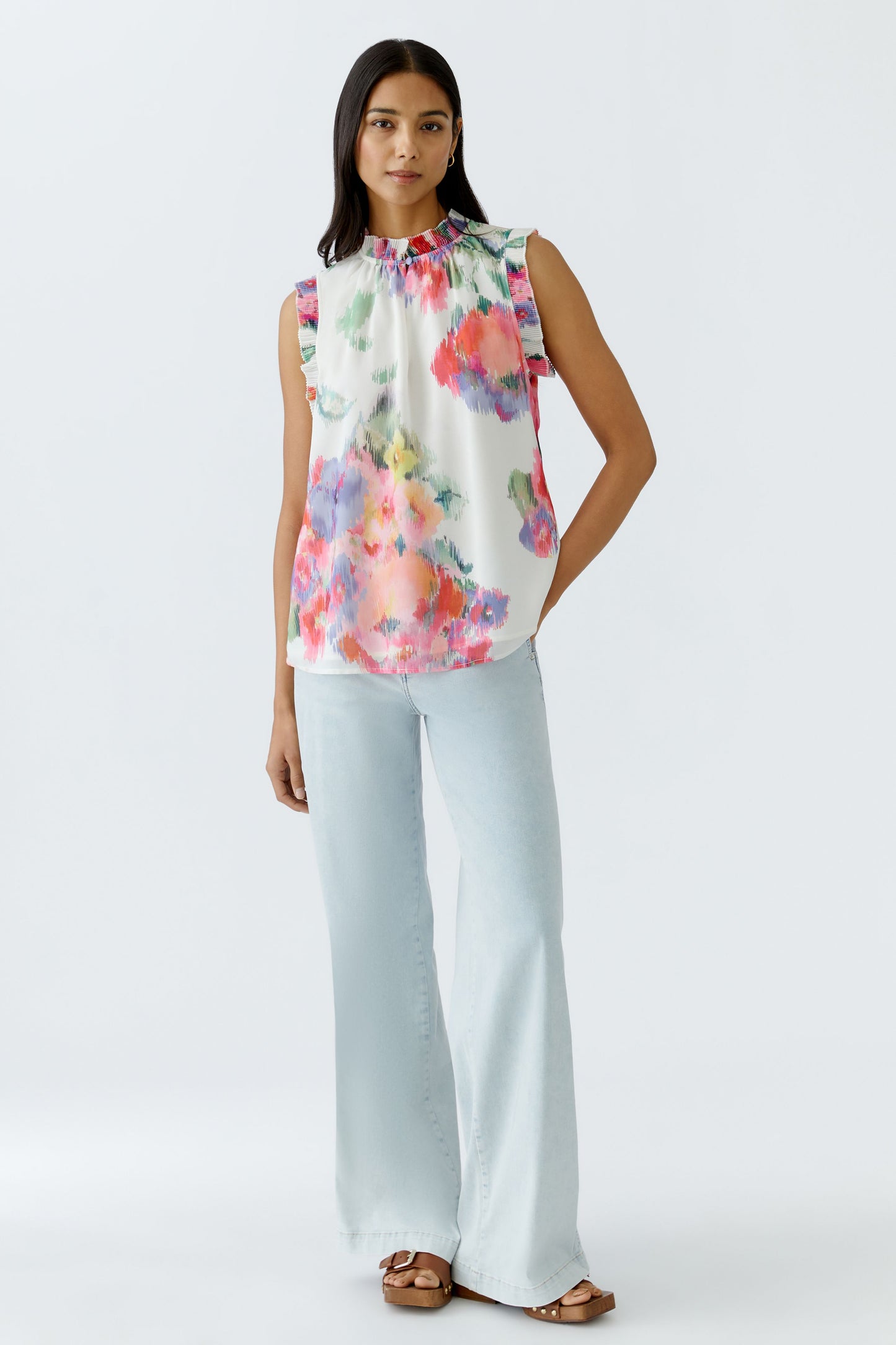 O 93228 Wide leg cotton/modal jeans