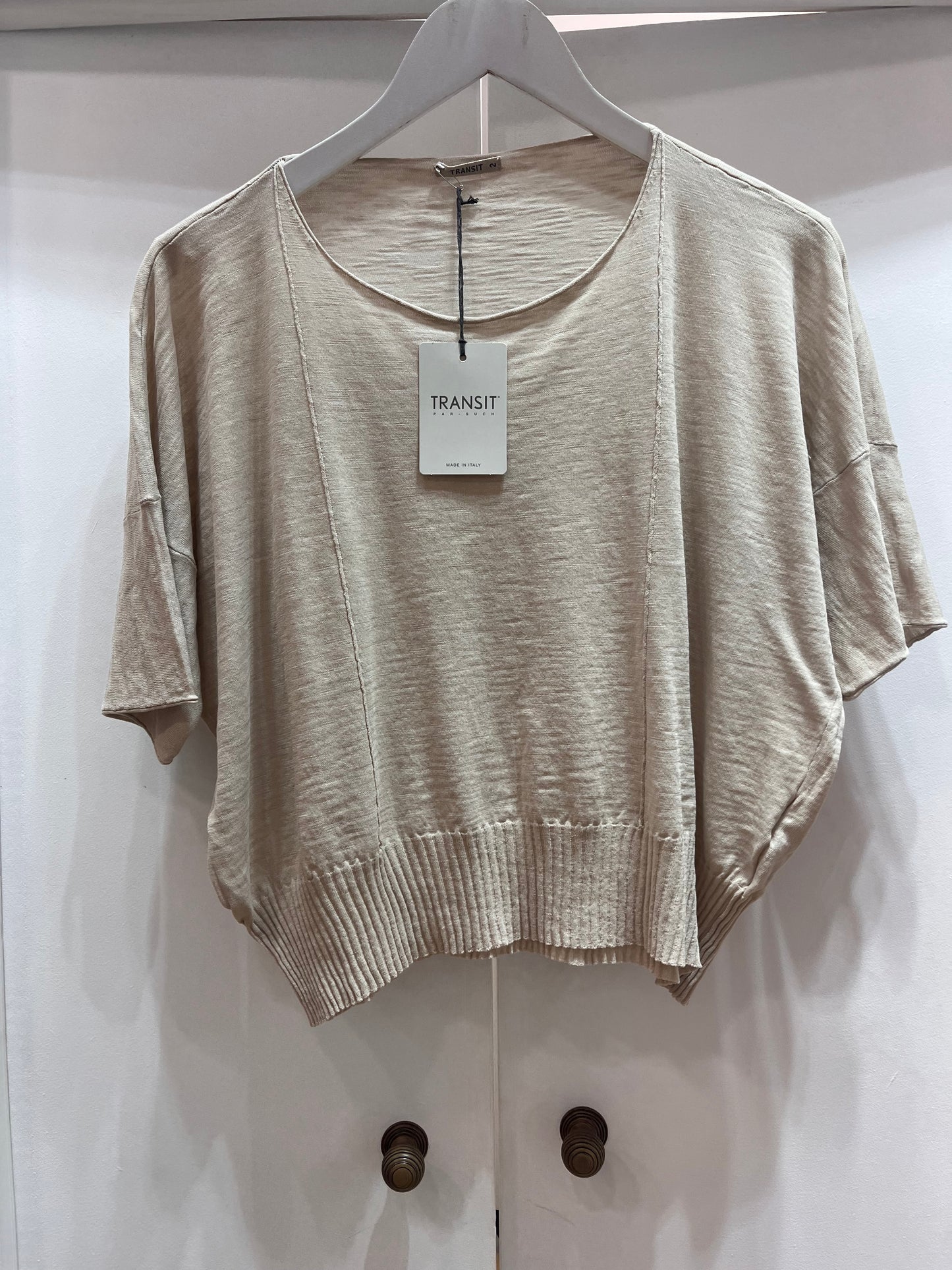 Tr 5403 Ribbed hem 1/2 sleeve knit top