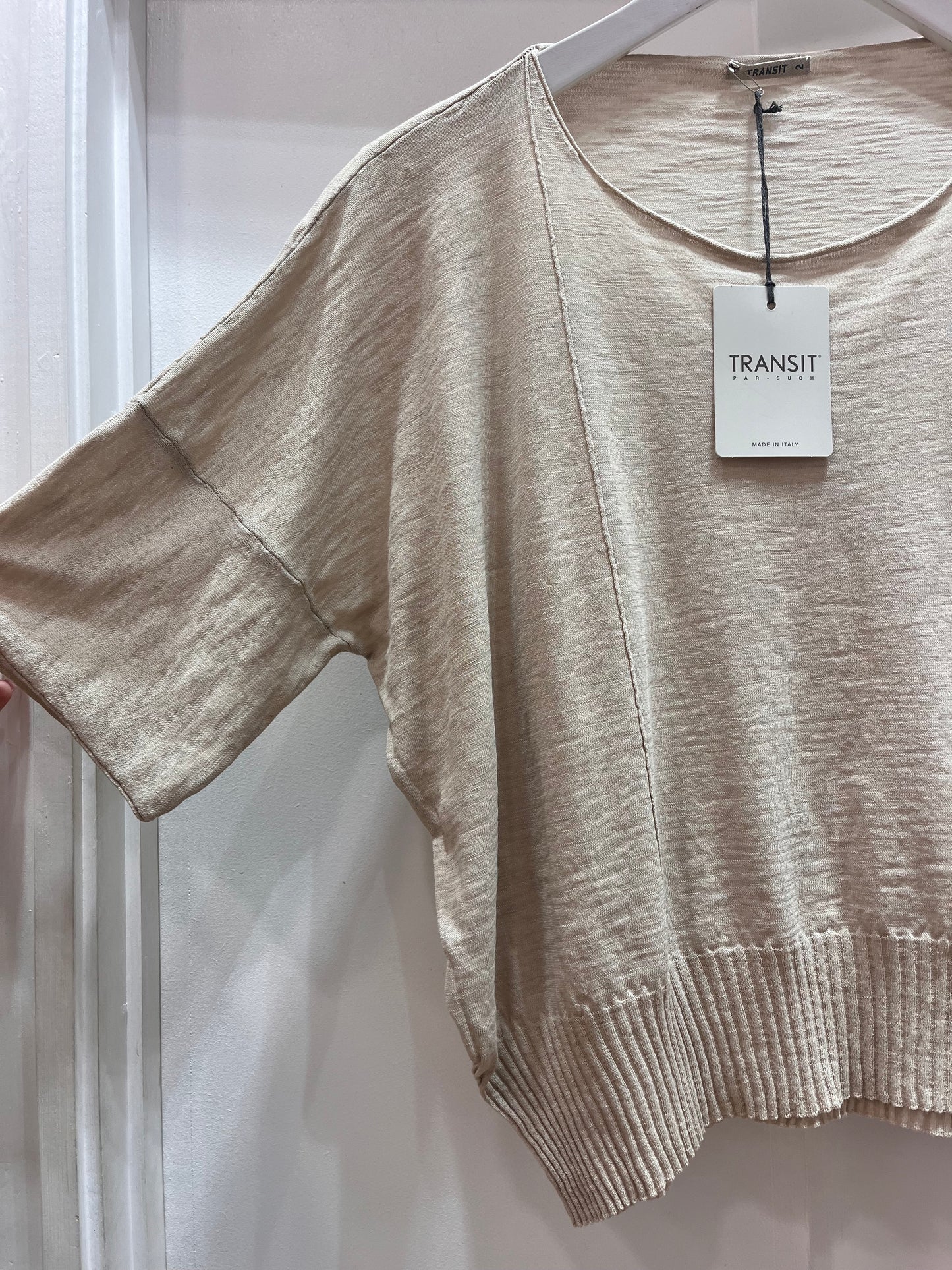 Tr 5403 Ribbed hem 1/2 sleeve knit top
