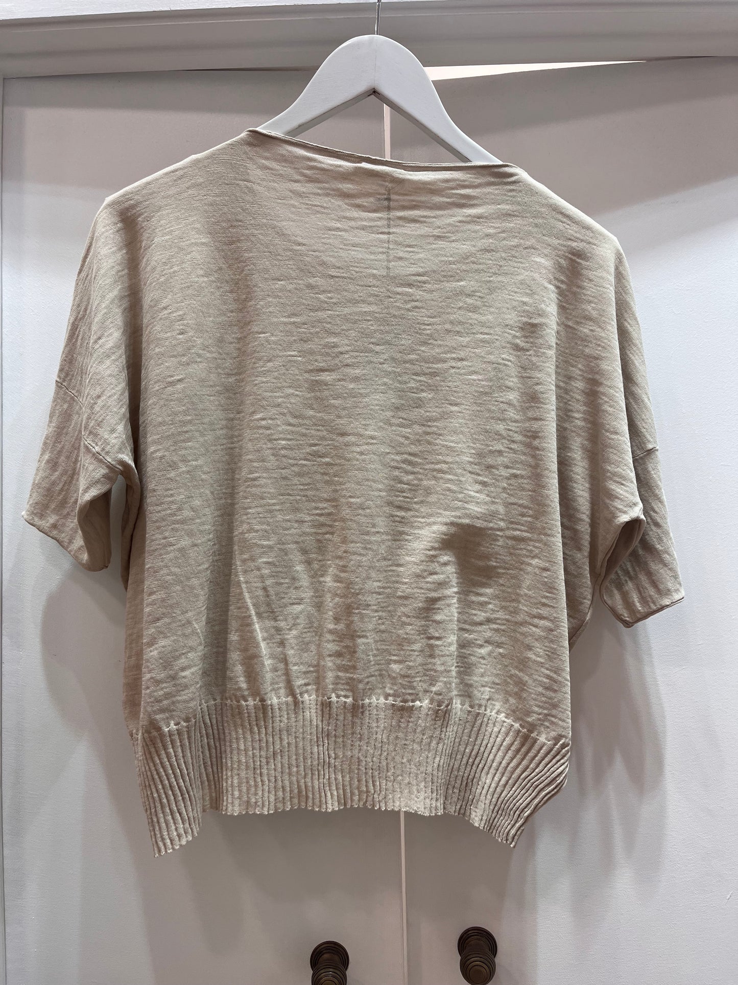 Tr 5403 Ribbed hem 1/2 sleeve knit top