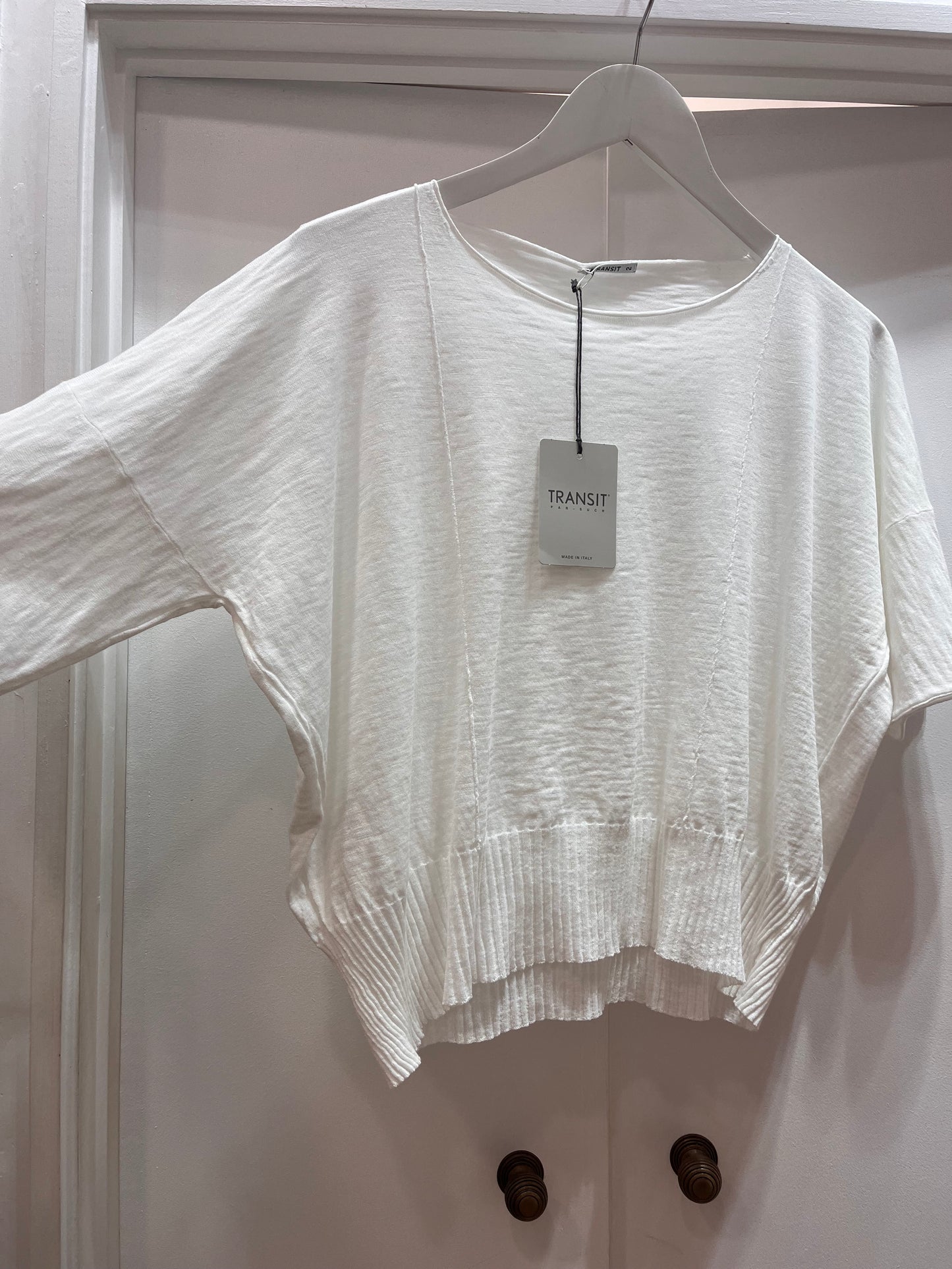 Tr 5403 Ribbed hem 1/2 sleeve knit top