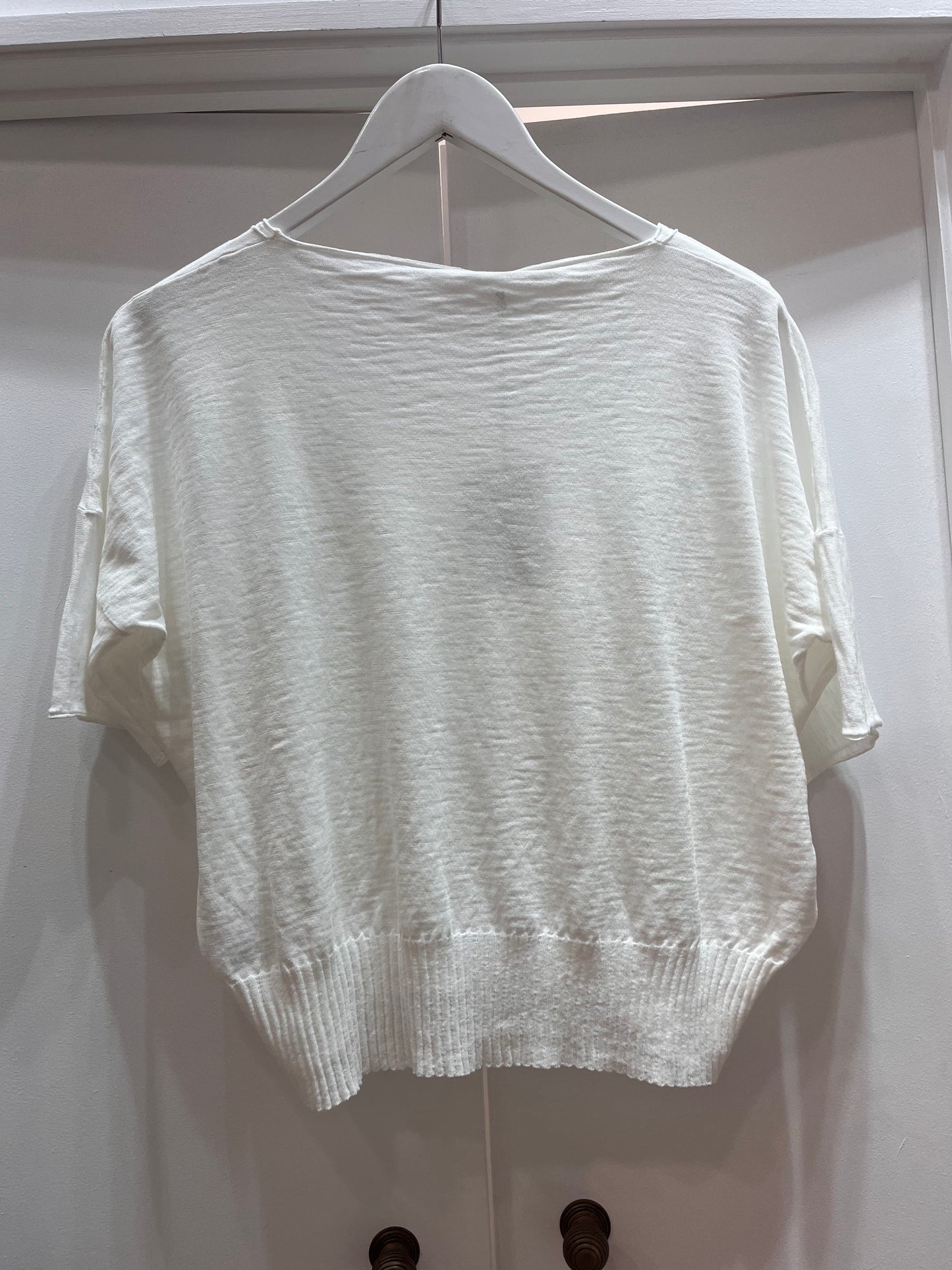 Tr 5403 Ribbed hem 1/2 sleeve knit top