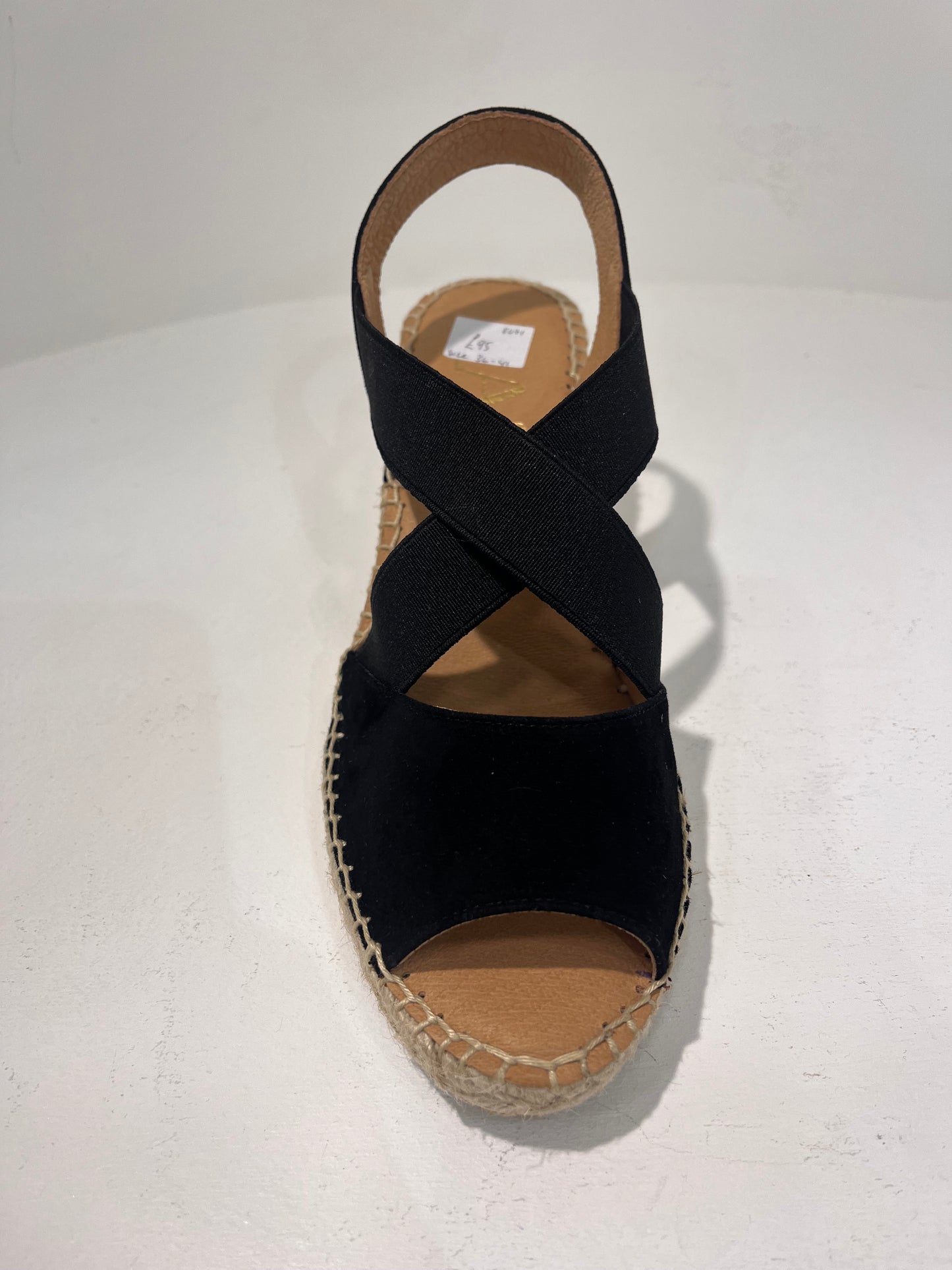 K KV8071 Suede vamp X-elastic mid wedge sandal