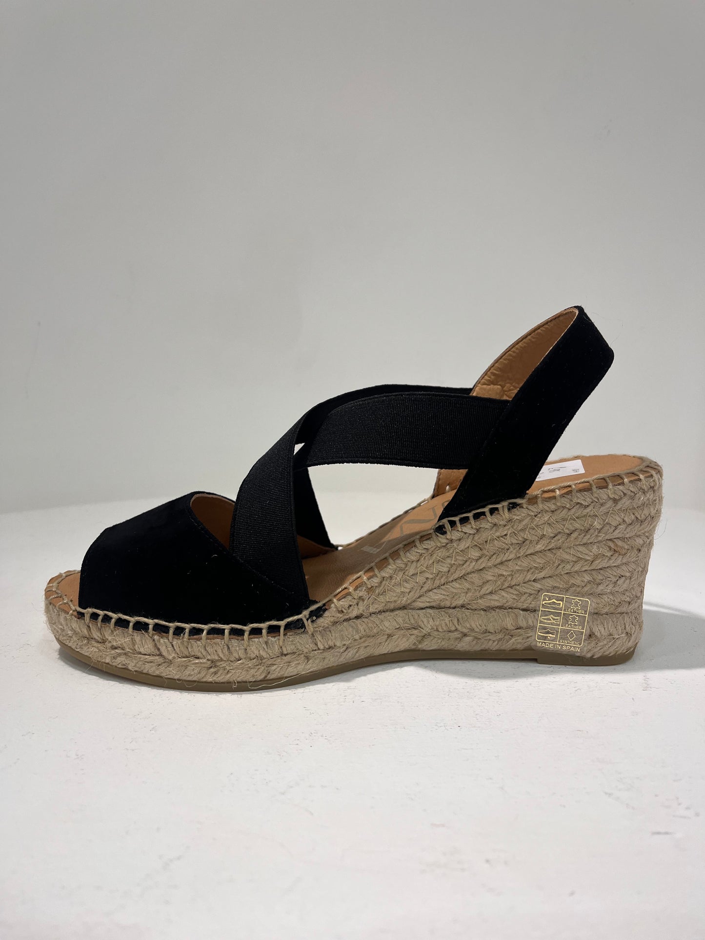 K KV8071 Suede vamp X-elastic mid wedge sandal