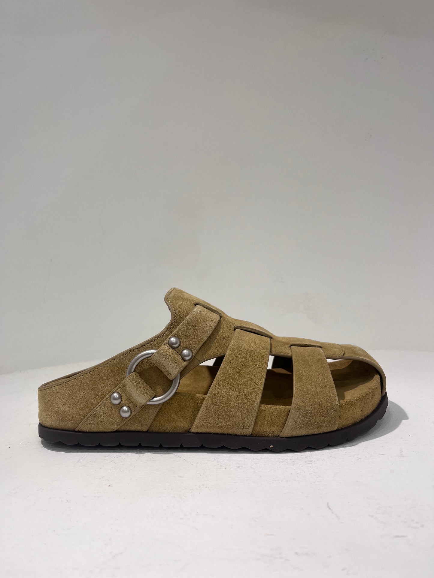 A Terry02 footbed slider suede