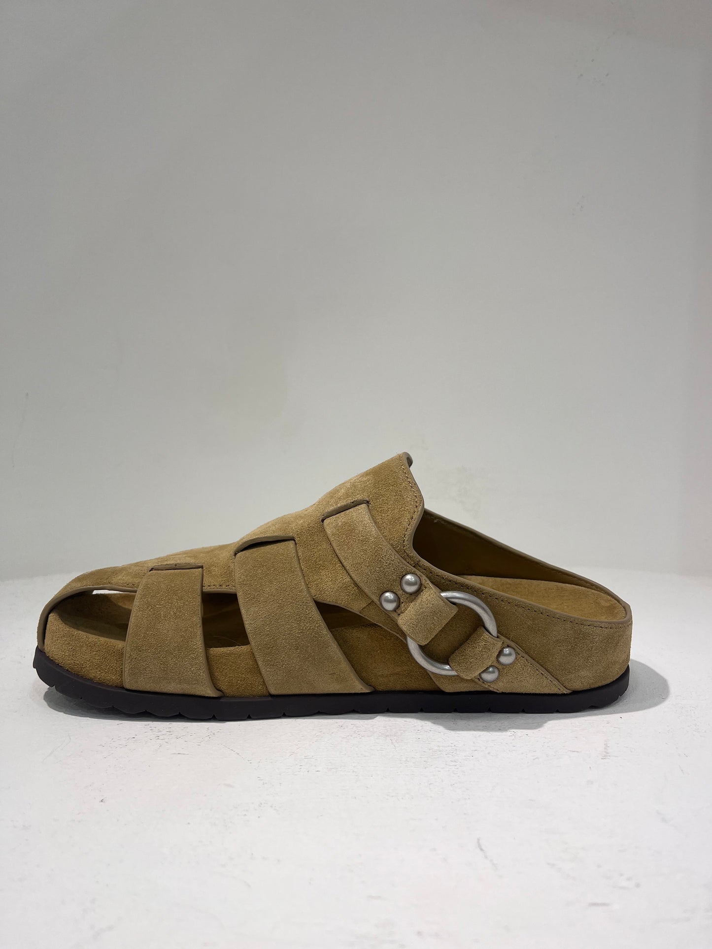 A Terry02 footbed slider suede