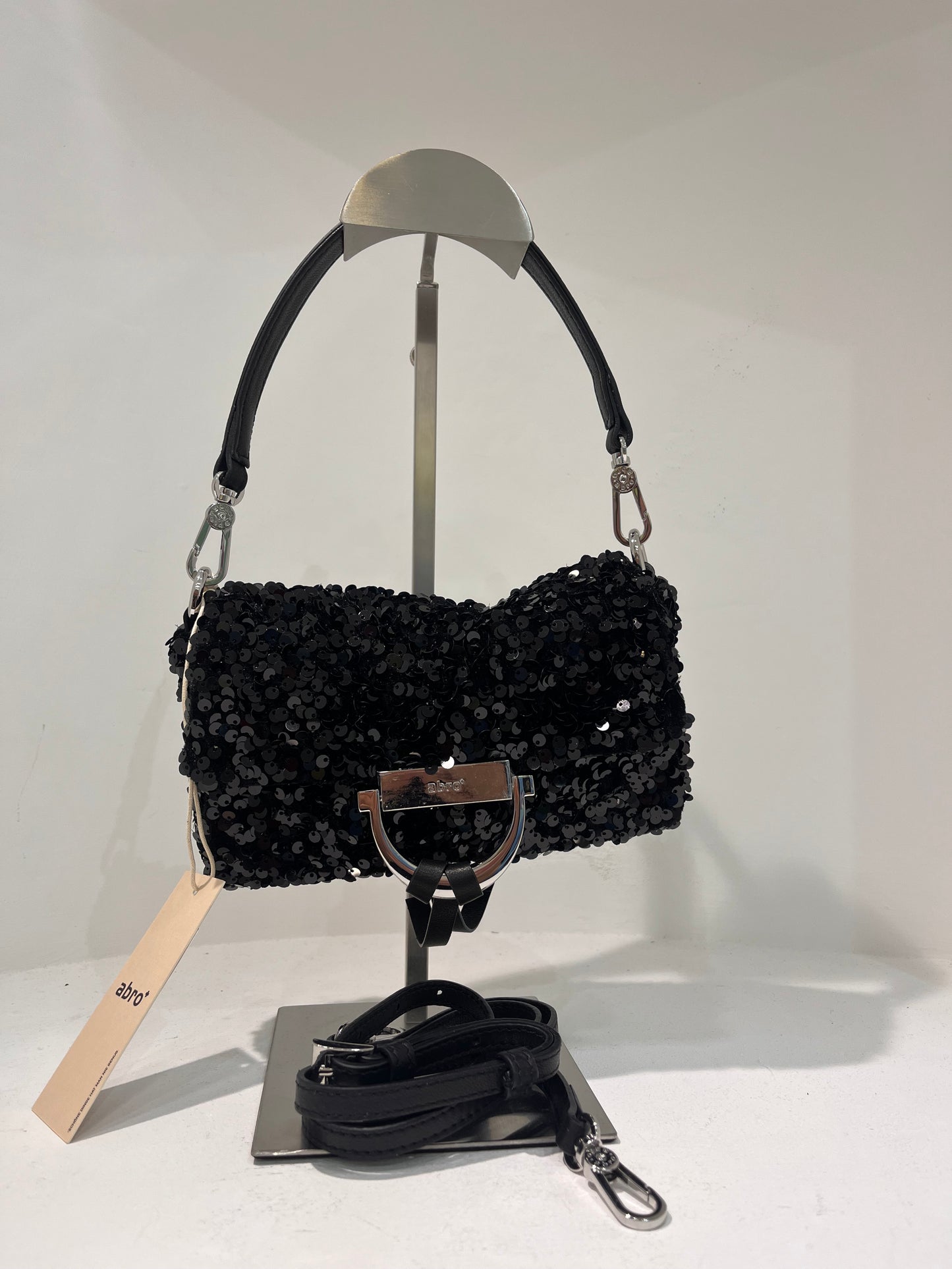 A 3167696 Sequin small structured bag silver hardware