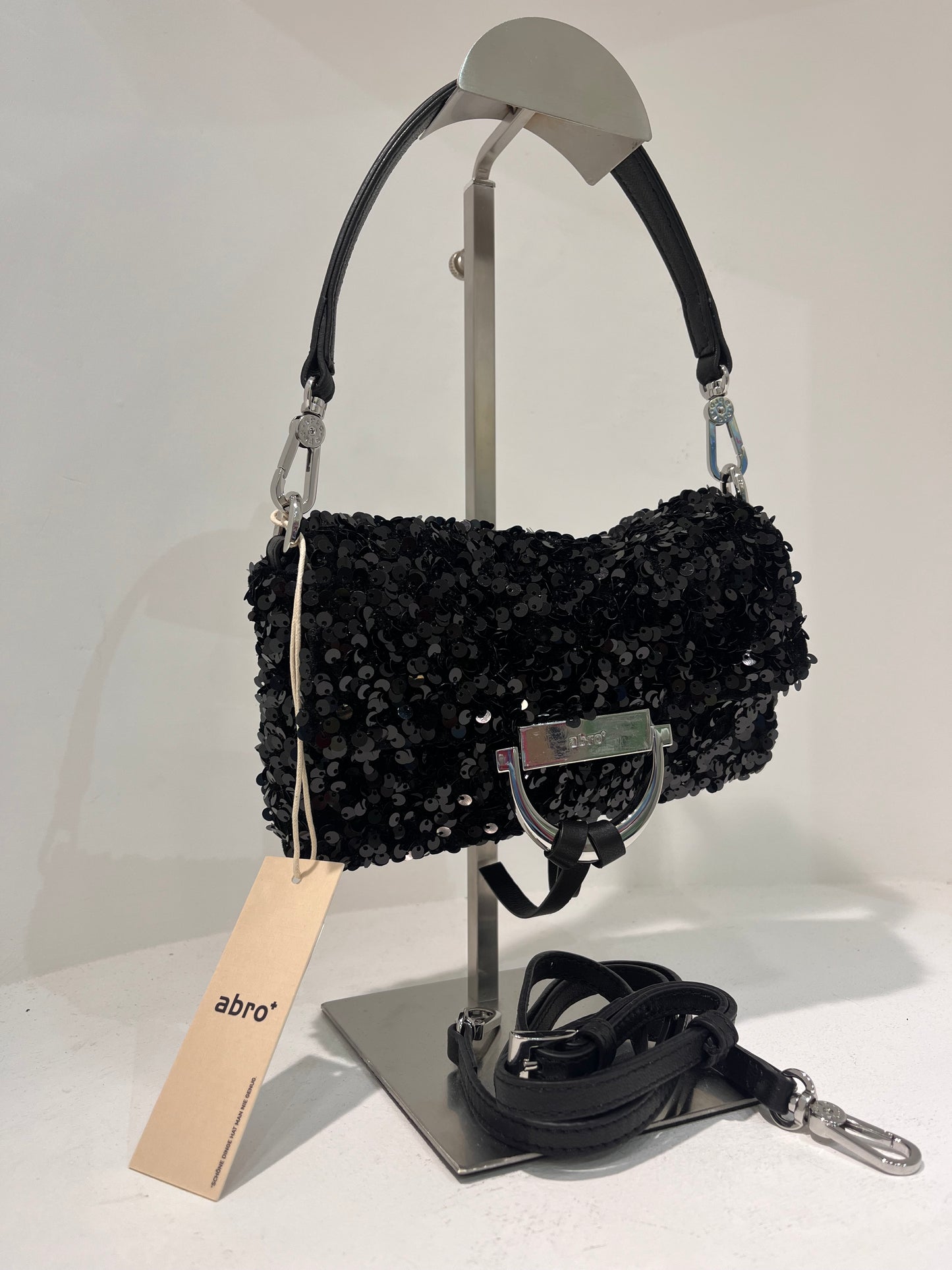 A 3167696 Sequin small structured bag silver hardware