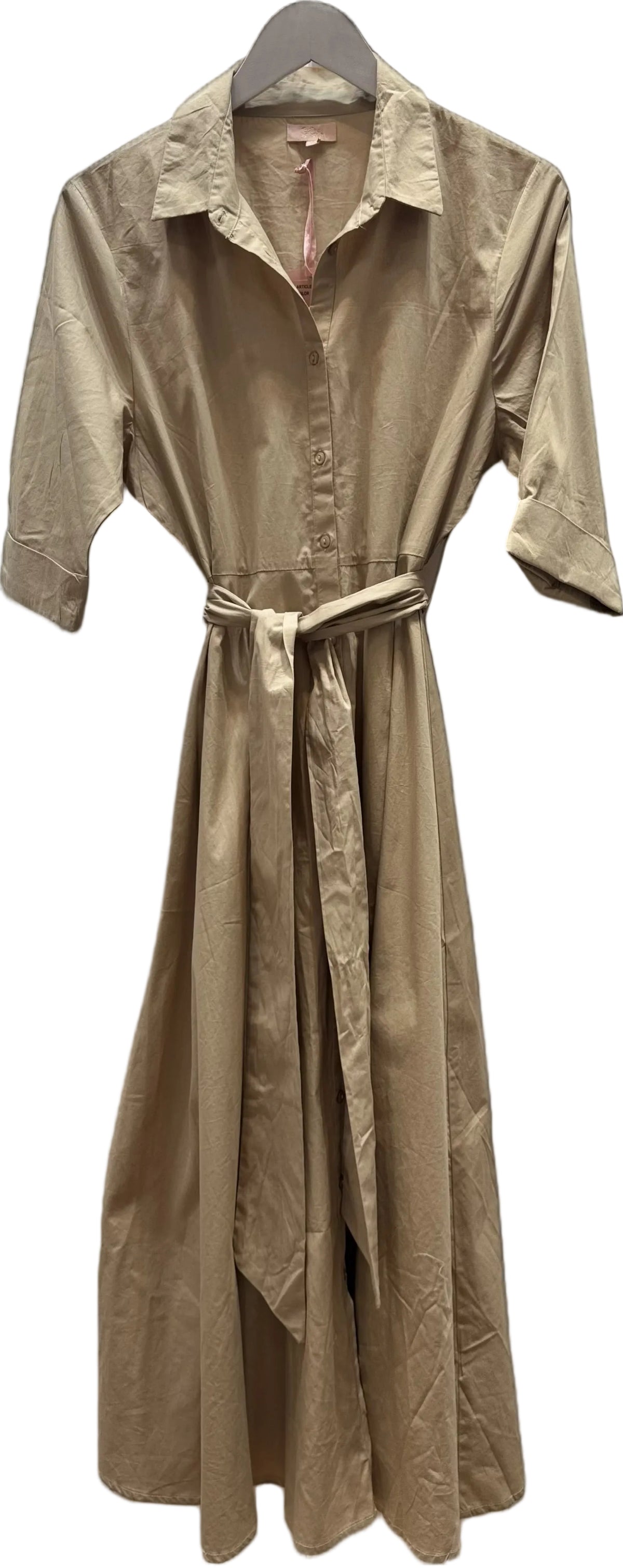 Go Plain Biba 3/4 sleeve button through dress