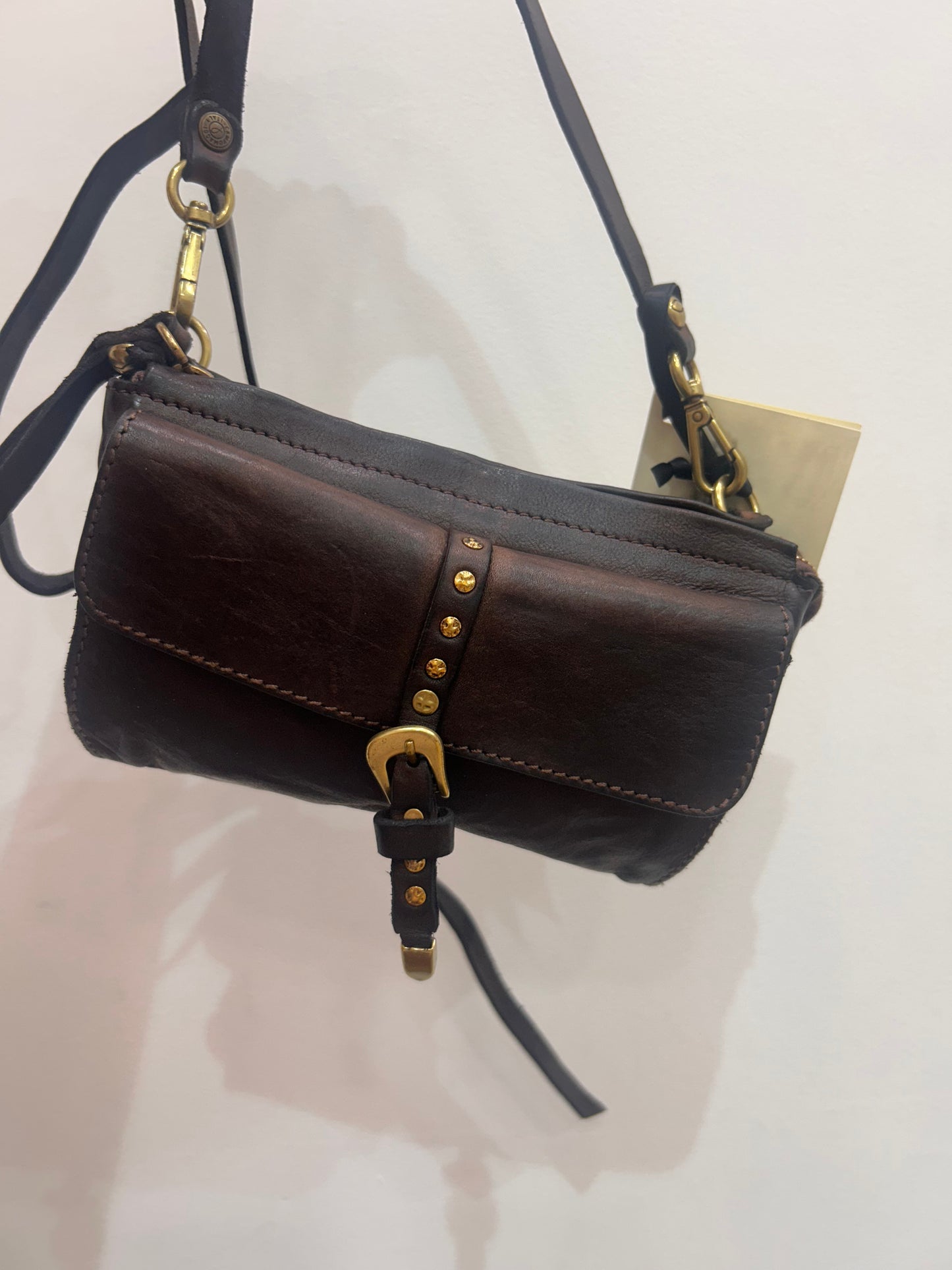 C 34070 Small satchel with buckle pocket trim