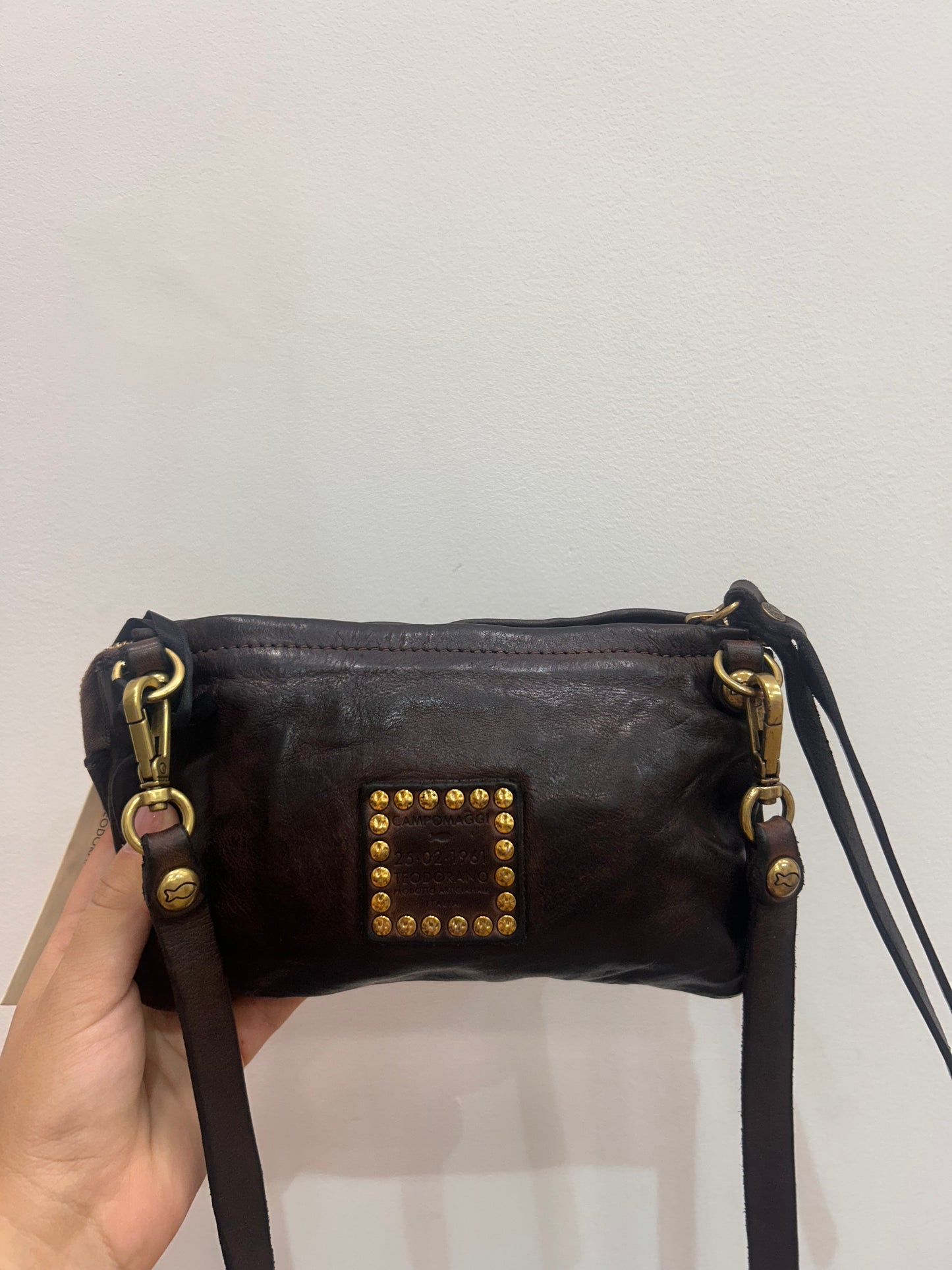 C 34070 Small satchel with buckle pocket trim