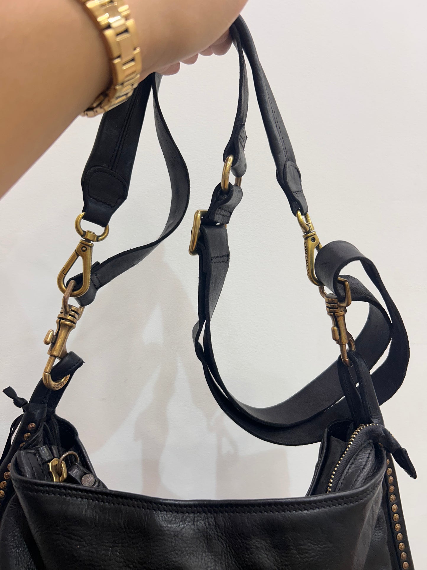 C 41810 Large soft stud trim shoulder bag