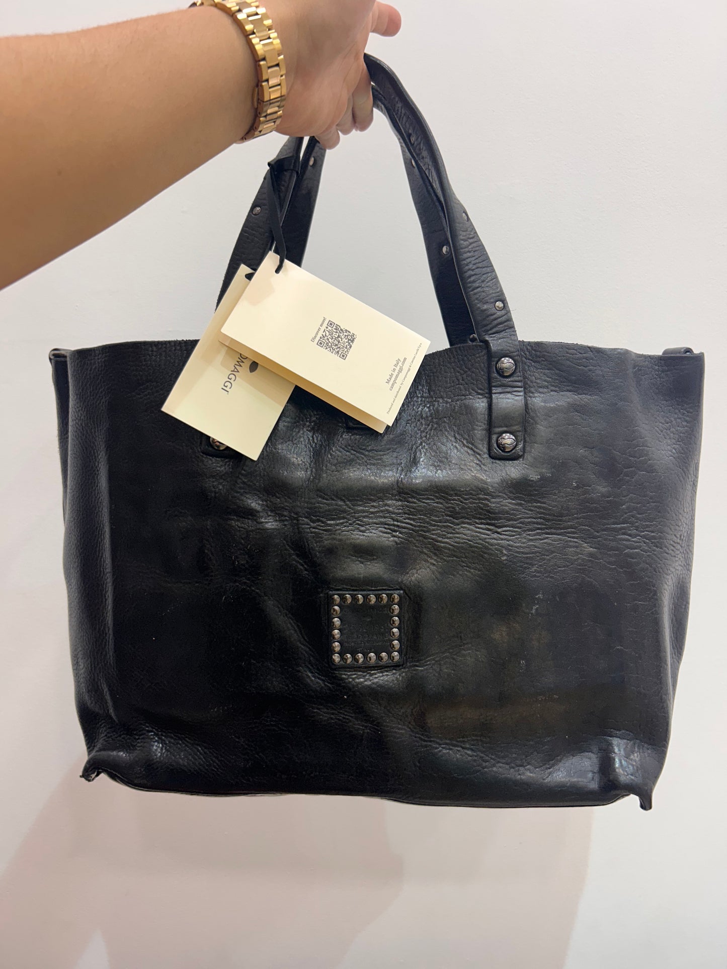 C 290 Bella Flower & diamonte stud trim shopper