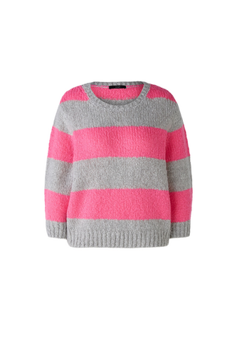 O 89199 Fluffy stripe 3/4 sleeve jumper