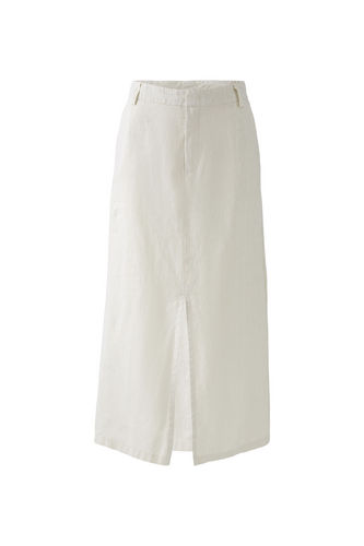 O 92882 Linen split straight skirt