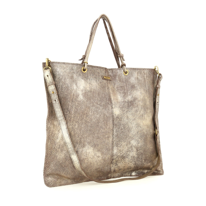CL Metallic knot handle large square shopper