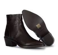 Z 252 21 15 7A washed leather western ankle boot