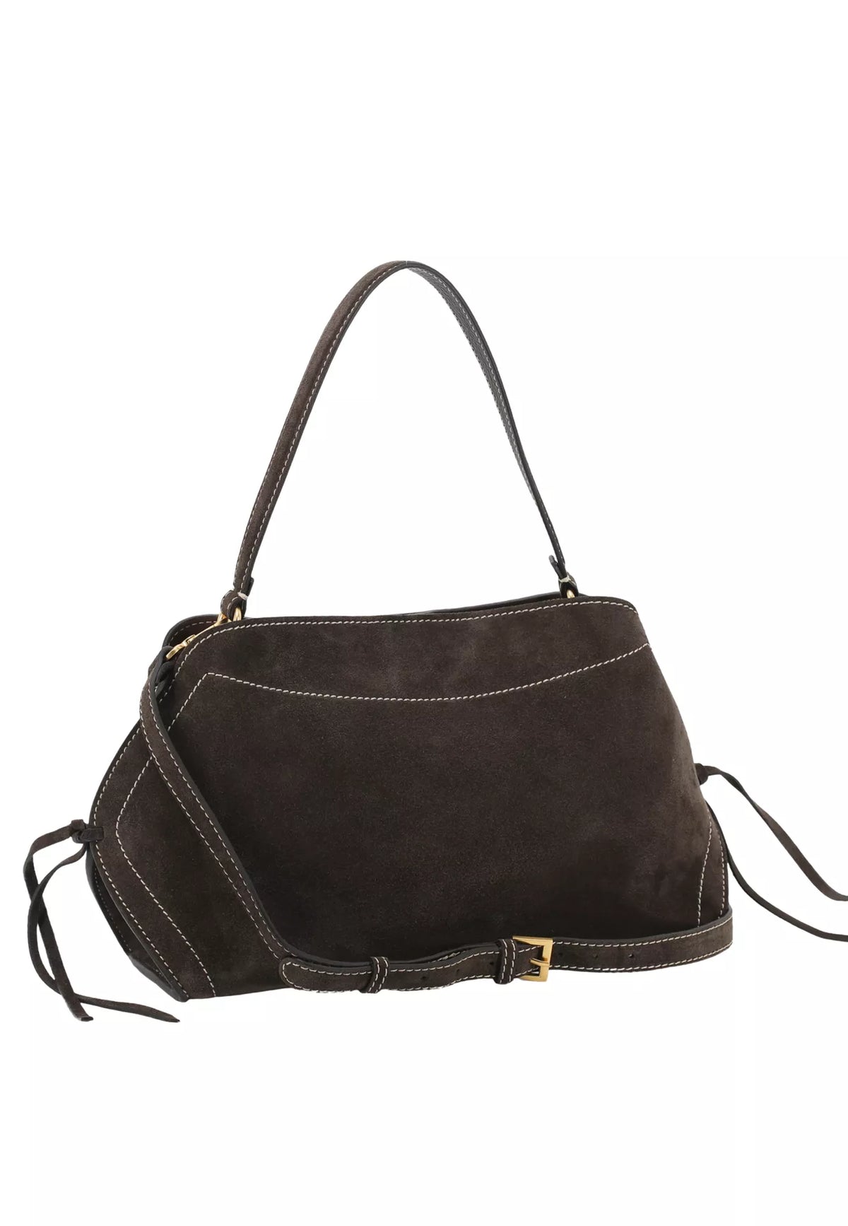 Ab 032814 Suede stitch detail EW shoulderbag