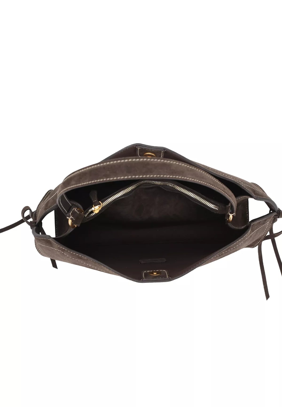Ab 032814 Suede stitch detail EW shoulderbag