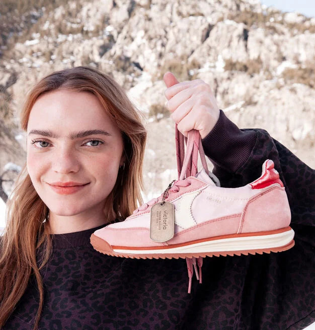 V 1158104 SATURNO NYLON & WASHED SPLIT LEATHER pink