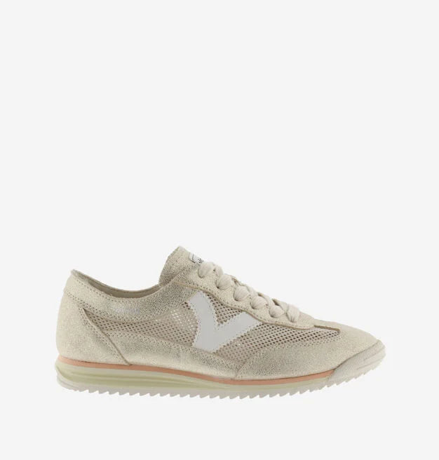 V 1158107 Mesh & metallic suede trainer