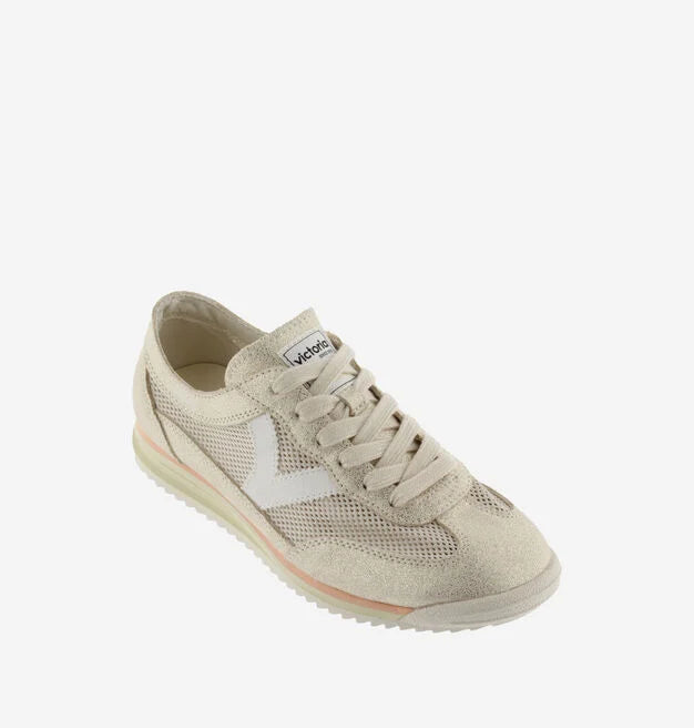 V 1158107 Mesh & metallic suede trainer