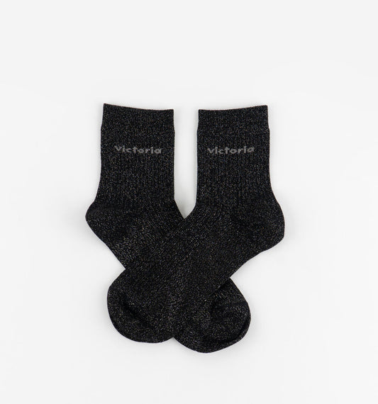 V 9125132 lurex socks black