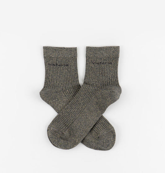 V 9125132 lurex socks antracite