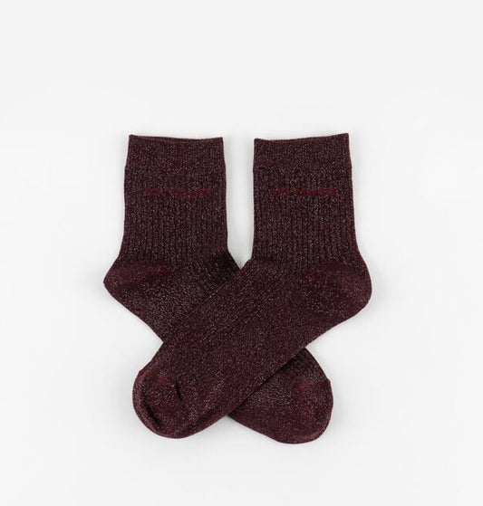 V 9125132 lurex socks burdeos